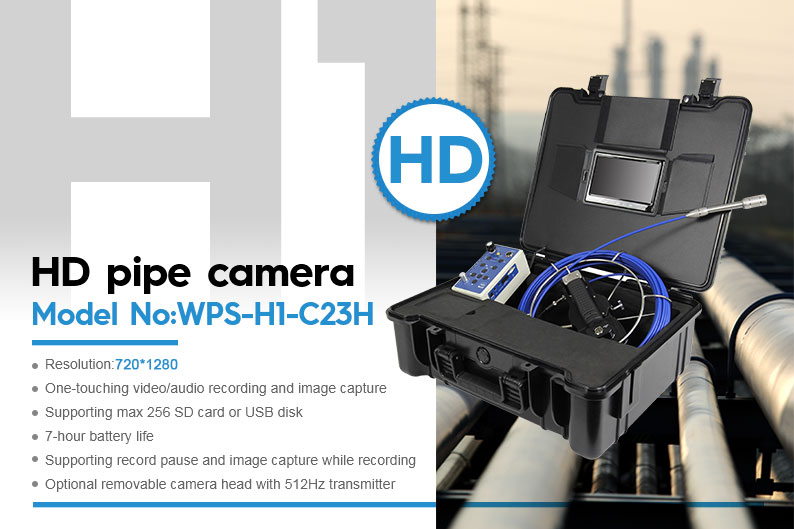 H1 HD high definition Drain Inspection With 30m Meter counter Cable