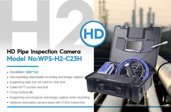 Professional 20M-50M 7 LCD Pipe Inspection Camera With 512Hz Locator on  sale from China manufacturer